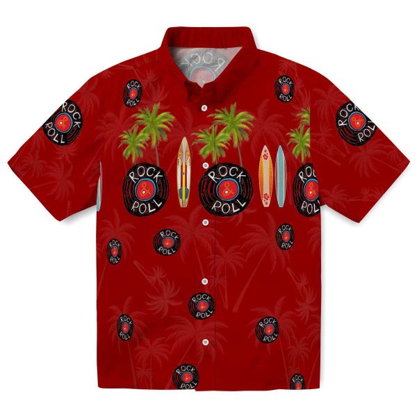 Rock And Roll Surfboard Palm Hawaiian Shirt Best selling