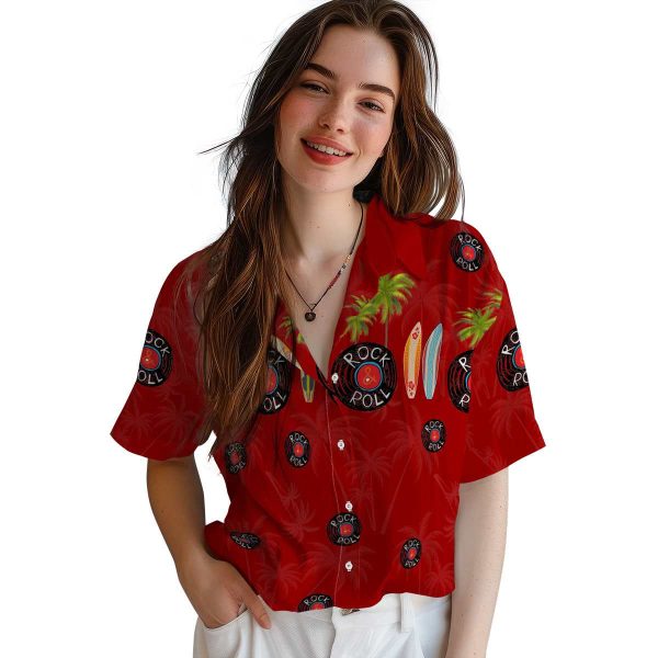 Rock And Roll Surfboard Palm Hawaiian Shirt Trendy