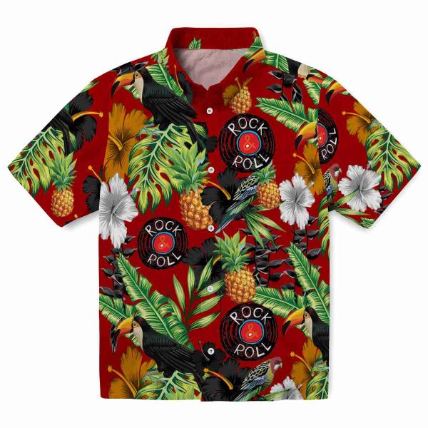 Rock And Roll Toucan Hibiscus Pineapple Hawaiian Shirt Best selling