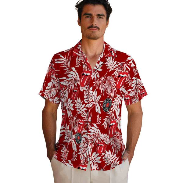 Rock And Roll Tropical Leaf Hawaiian Shirt High quality