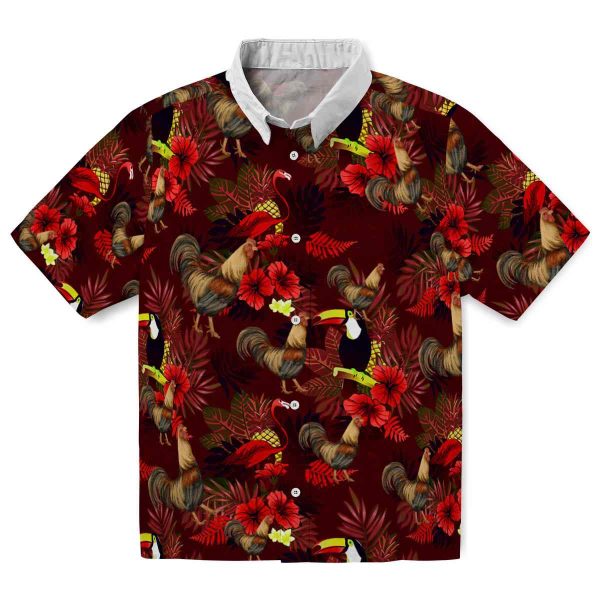 Rooster Floral Toucan Hawaiian Shirt Best selling