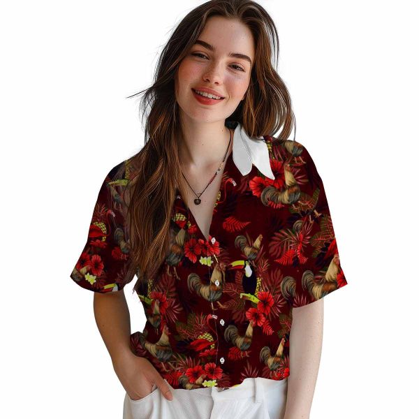 Rooster Floral Toucan Hawaiian Shirt Trendy