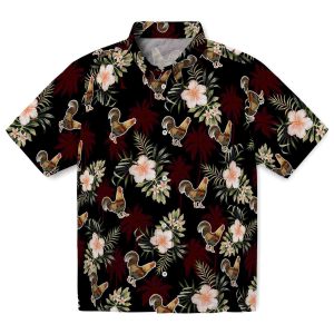 Rooster Palm Tree Flower Hawaiian Shirt Best selling