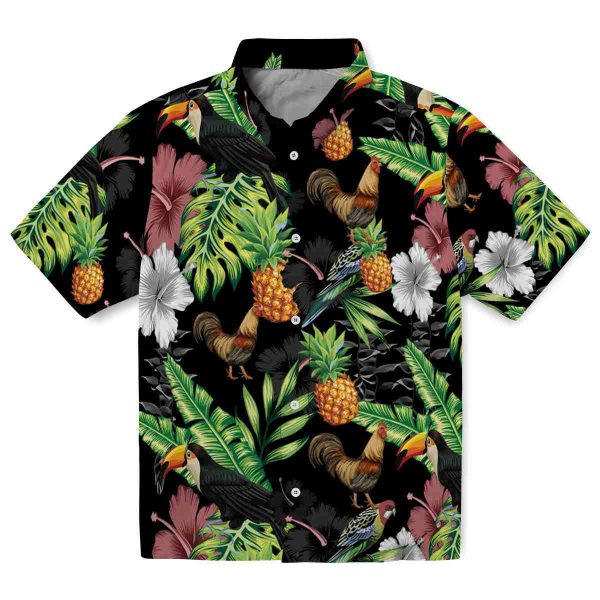 Rooster Toucan Hibiscus Pineapple Hawaiian Shirt Best selling