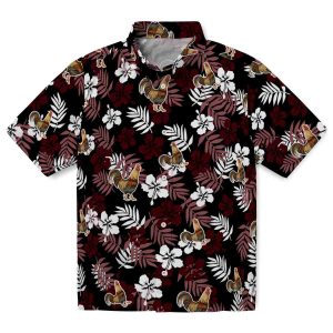 Rooster Tropical Floral Hawaiian Shirt Best selling