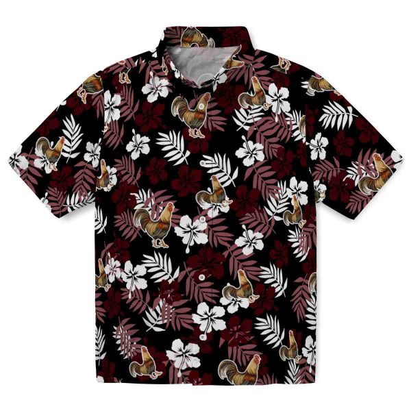 Rooster Tropical Floral Hawaiian Shirt Best selling