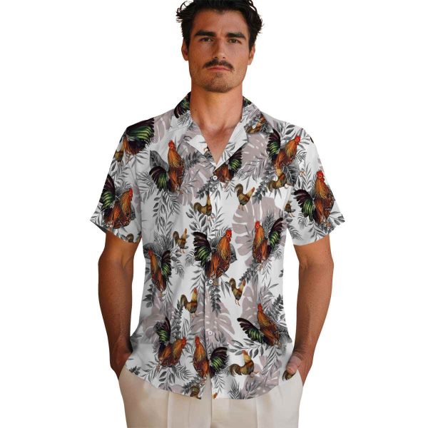 Rooster Tropical Leaves Hawaiian Shirt High quality 1