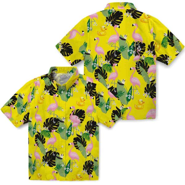 Rubber Duck Flamingo Leaf Motif Hawaiian Shirt Latest Model