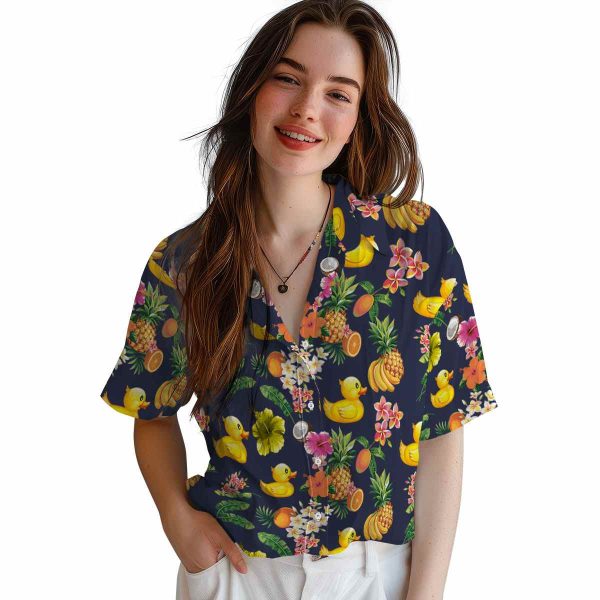 Rubber Duck Hibiscus And Fruit Hawaiian Shirt Trendy