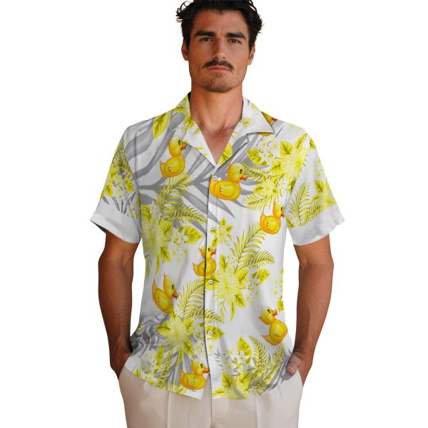 Rubber Duck Hibiscus Palm Leaves Hawaiian Shirt High quality