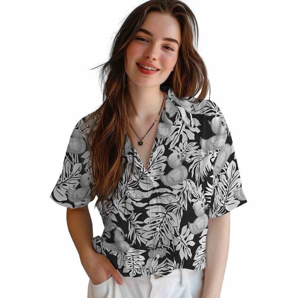 Rubber Duck Monstera Leaf Pattern Hawaiian Shirt Trendy