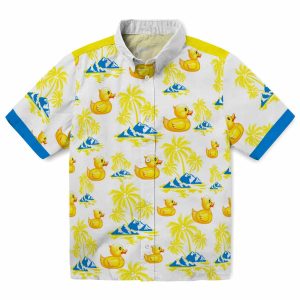 Rubber Duck Palm Island Print Hawaiian Shirt Best selling