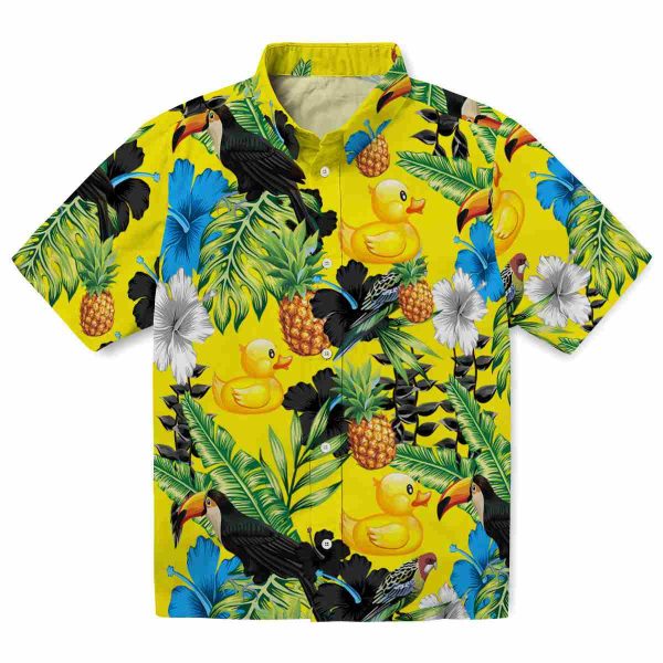 Rubber Duck Toucan Hibiscus Pineapple Hawaiian Shirt Best selling