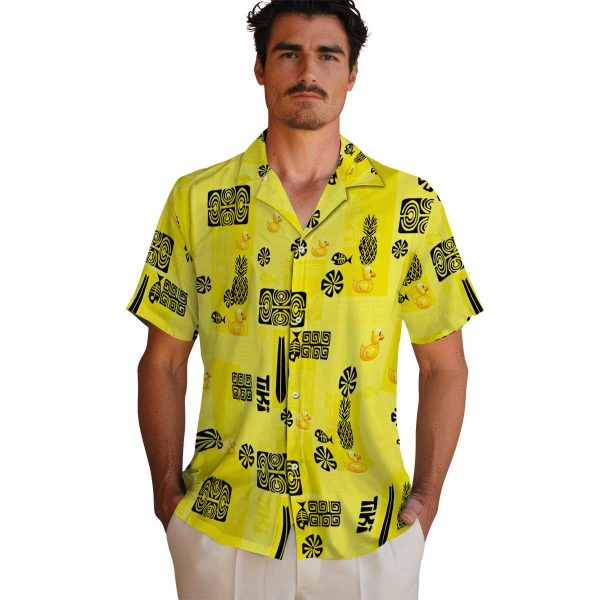 Rubber Duck Tribal Symbols Hawaiian Shirt High quality