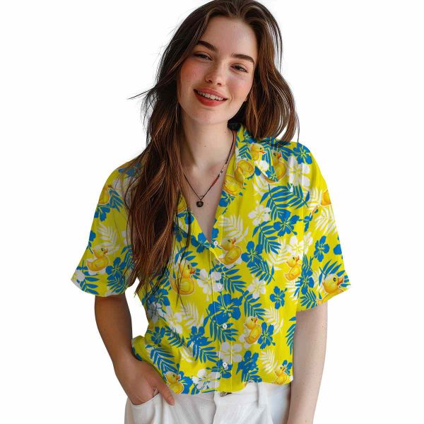 Rubber Duck Tropical Floral Hawaiian Shirt Trendy