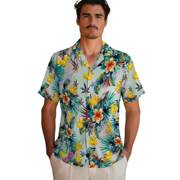 Rubber Duck Tropical Foliage Hawaiian Shirt High quality