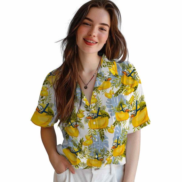 Rubber Duck Tropical Leaves Hawaiian Shirt Trendy