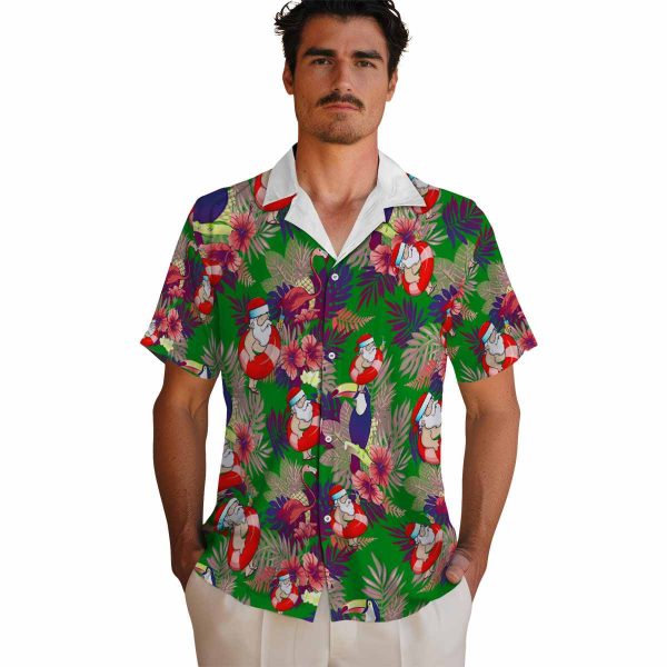 Santa Floral Toucan Hawaiian Shirt High quality