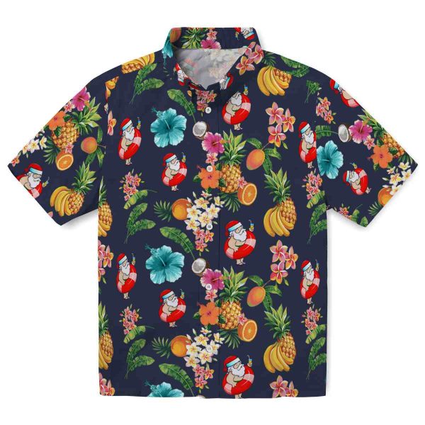 Santa Hibiscus And Fruit Hawaiian Shirt Best selling