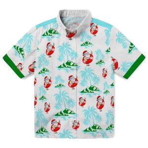 Santa Palm Island Print Hawaiian Shirt Best selling