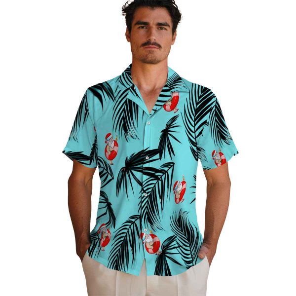 Santa Palm Leaf Hawaiian Shirt High quality