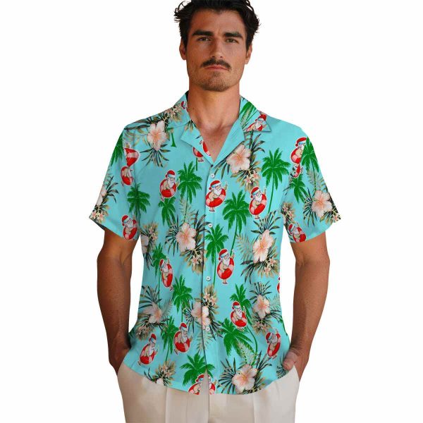 Santa Palm Tree Flower Hawaiian Shirt High quality