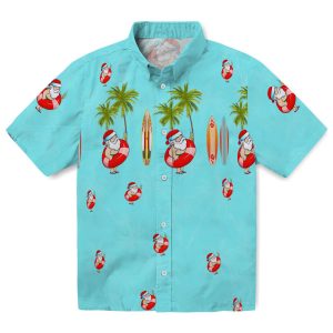 Santa Surfboard Palm Hawaiian Shirt Best selling