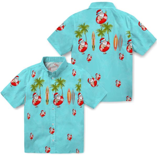 Santa Surfboard Palm Hawaiian Shirt Latest Model