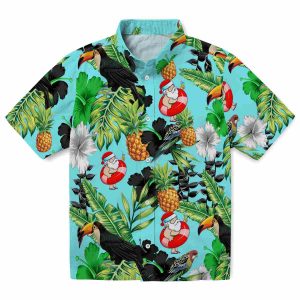 Santa Toucan Hibiscus Pineapple Hawaiian Shirt Best selling