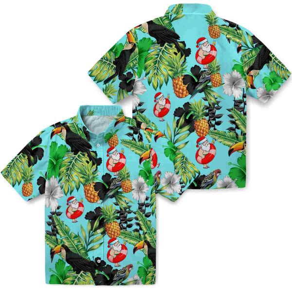 Santa Toucan Hibiscus Pineapple Hawaiian Shirt Latest Model