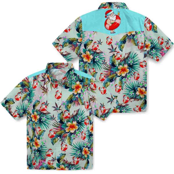 Santa Tropical Foliage Hawaiian Shirt Latest Model