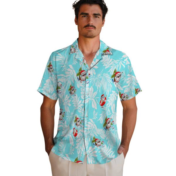 Santa Tropical Leaf Hawaiian Shirt High quality