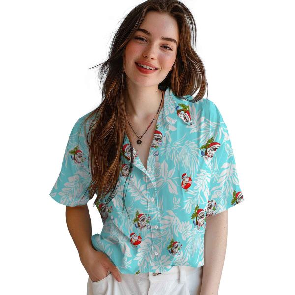 Santa Tropical Leaf Hawaiian Shirt Trendy