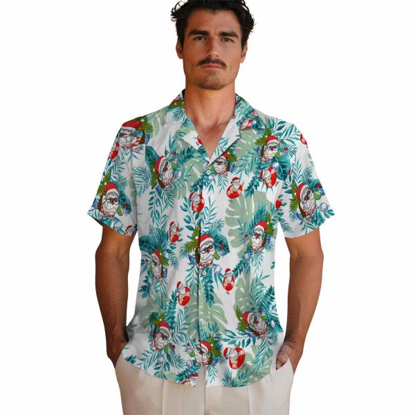 Santa Tropical Leaves Hawaiian Shirt High quality