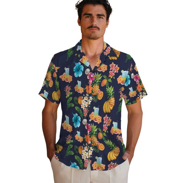 Scotch And Soda Hibiscus And Fruit Hawaiian Shirt High quality