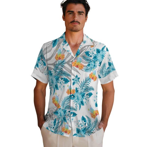 Scotch And Soda Hibiscus Palm Leaves Hawaiian Shirt High quality