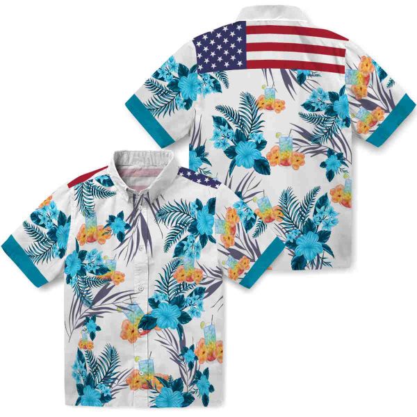 Scotch And Soda Patriotic Hibiscus Design Hawaiian Shirt Latest Model