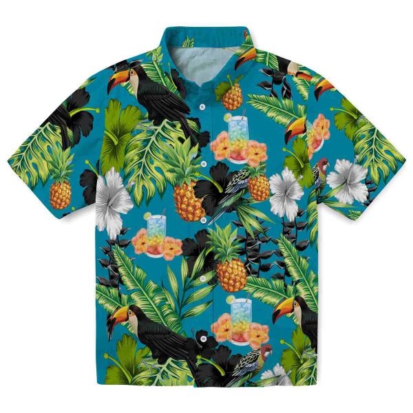 Scotch And Soda Toucan Hibiscus Pineapple Hawaiian Shirt Best selling