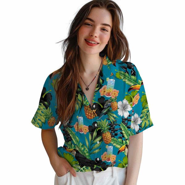 Scotch And Soda Toucan Hibiscus Pineapple Hawaiian Shirt Trendy