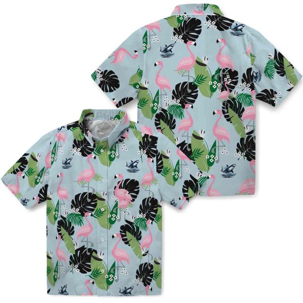 Shark Flamingo Leaf Motif Hawaiian Shirt Latest Model