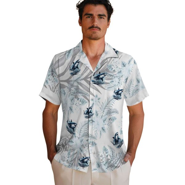 Shark Hibiscus Palm Leaves Hawaiian Shirt High quality