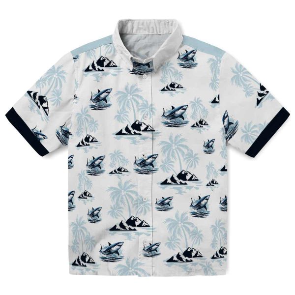 Shark Palm Island Print Hawaiian Shirt Best selling