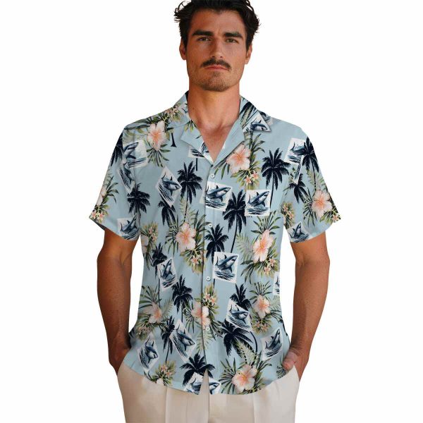 Shark Palm Tree Flower Hawaiian Shirt High quality