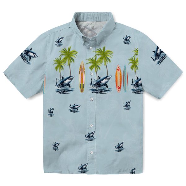 Shark Surfboard Palm Hawaiian Shirt Best selling 1