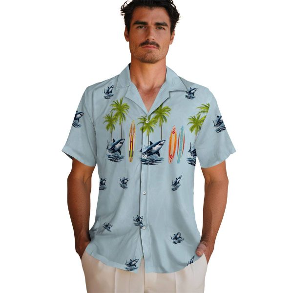 Shark Surfboard Palm Hawaiian Shirt High quality 1