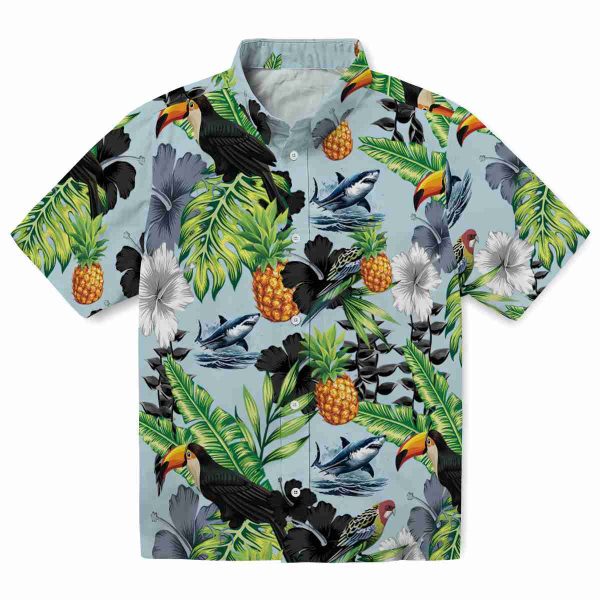 Shark Toucan Hibiscus Pineapple Hawaiian Shirt Best selling 1