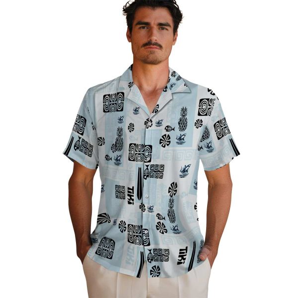 Shark Tribal Symbols Hawaiian Shirt High quality