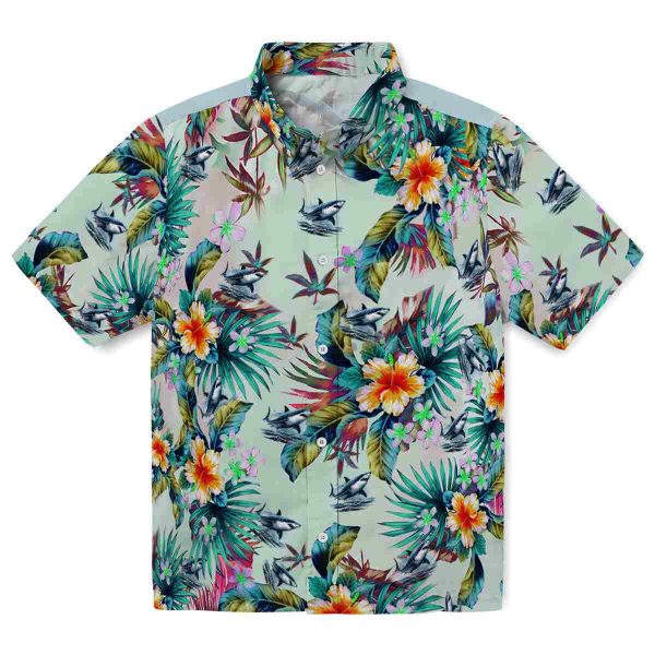 Shark Tropical Foliage Hawaiian Shirt Best selling