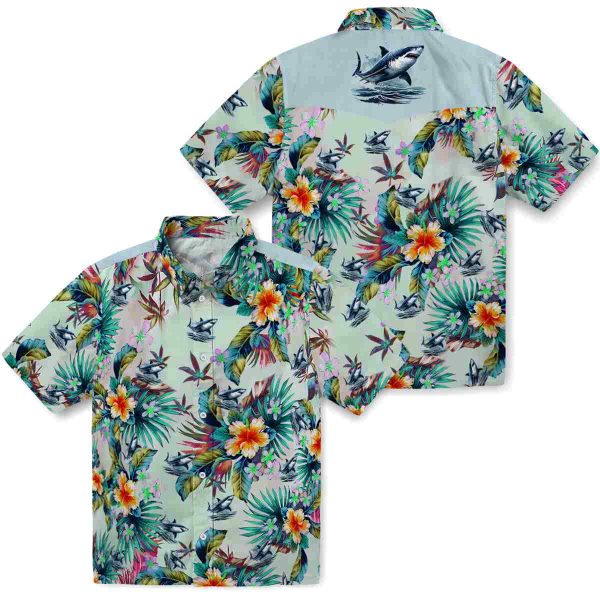 Shark Tropical Foliage Hawaiian Shirt Latest Model