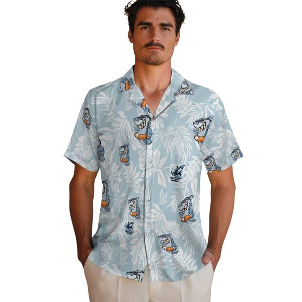 Shark Tropical Leaf Hawaiian Shirt High quality